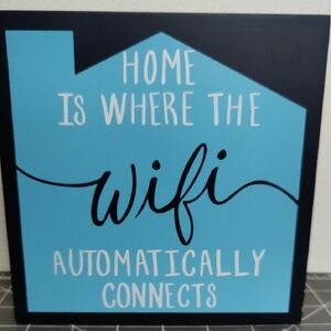 Blue and Black Square Art & Decals Wall Decor with Humorous Message